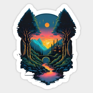 The Valley of the Elves by Sunset - A Homely House - Fantasy Sticker